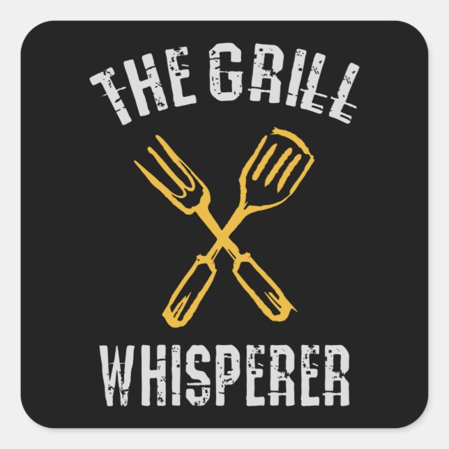Sticker Carré Le Grill Whisperer (Devant)