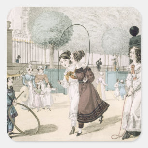 Sticker Carré Le Jeu de Skipping, assiette 115 du Bon Genre,