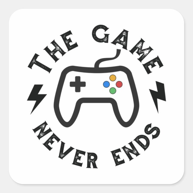 Sticker Carré Le Jeu ne se termine jamais (Devant)