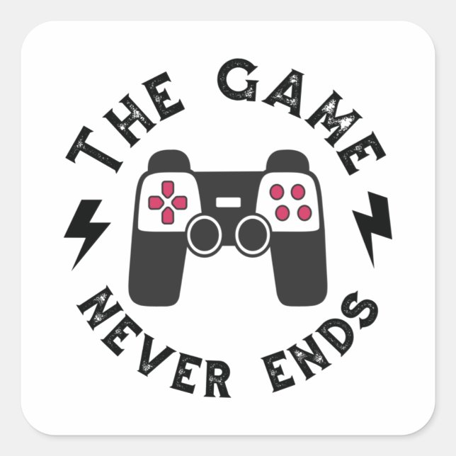 Sticker Carré Le Jeu ne se termine jamais (Devant)