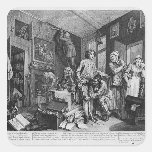 Sticker Carré Le Jeune Héritier Prend La Possession De (Devant)