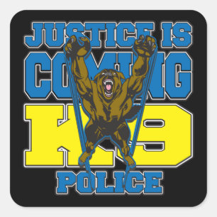 Sticker Carré Le juge est la police K9 venante