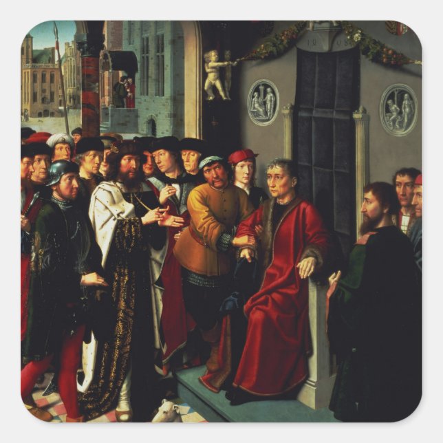 Sticker Carré Le jugement de Cambyses, 1498 (Devant)