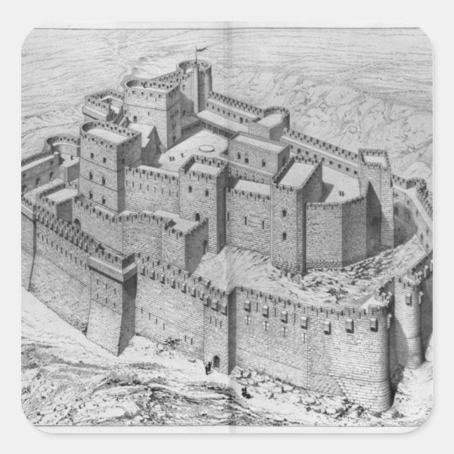 Sticker Carré Le Krak des Chevaliers, reconstruction (Devant)
