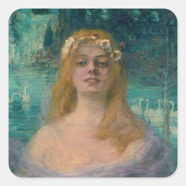 Sticker Carré Le lac Fairy Princess (par Kimon Loghi) (Devant)