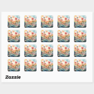 Sticker Carré Le lever de soleil de Pâques