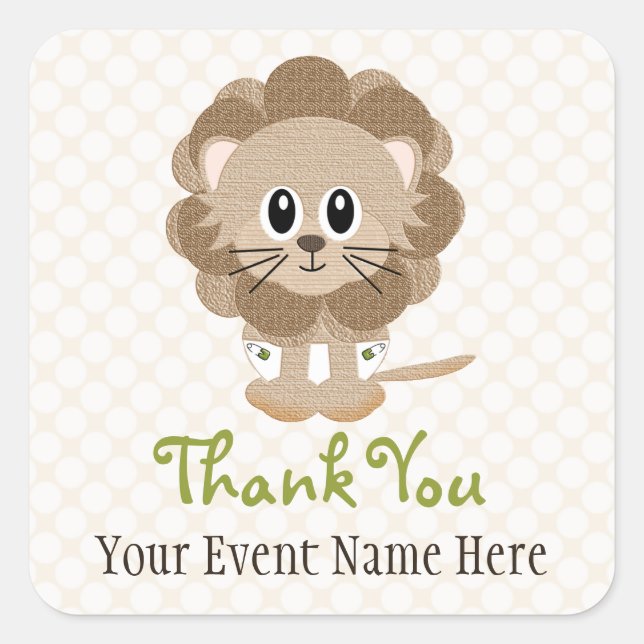 Sticker Carré Le lion dans les plongeurs favorise les autocollan (Devant)