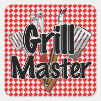Le Maître du Grill avec les outils de BBQ