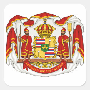 Sticker Carré Le manteau des bras royal du royaume d'Hawaï