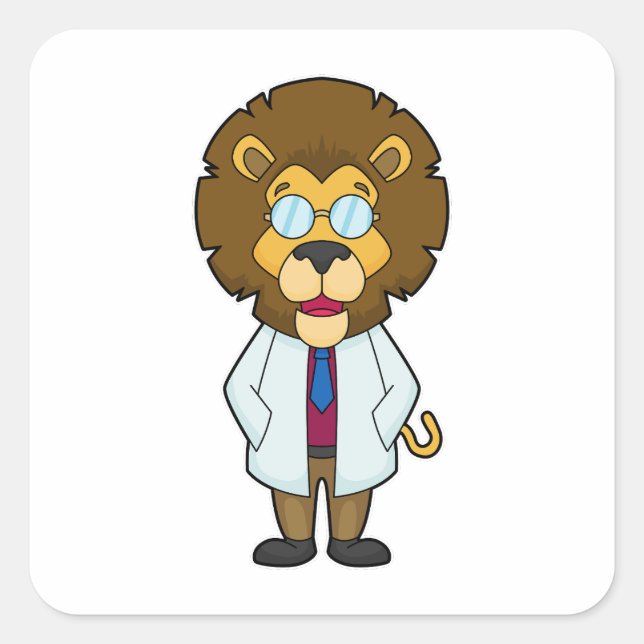 Sticker Carré Le manteau du docteur Lion (Devant)