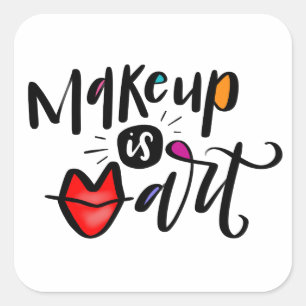 Sticker Carré Le maquillage, c'est l'art
