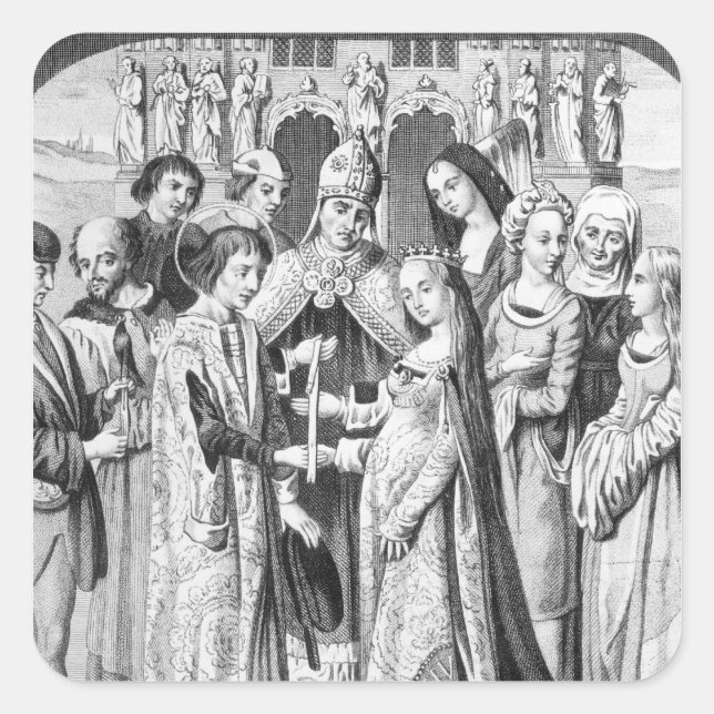 Sticker Carré Le mariage de Henri VI et Margaret d'Anjou (Devant)