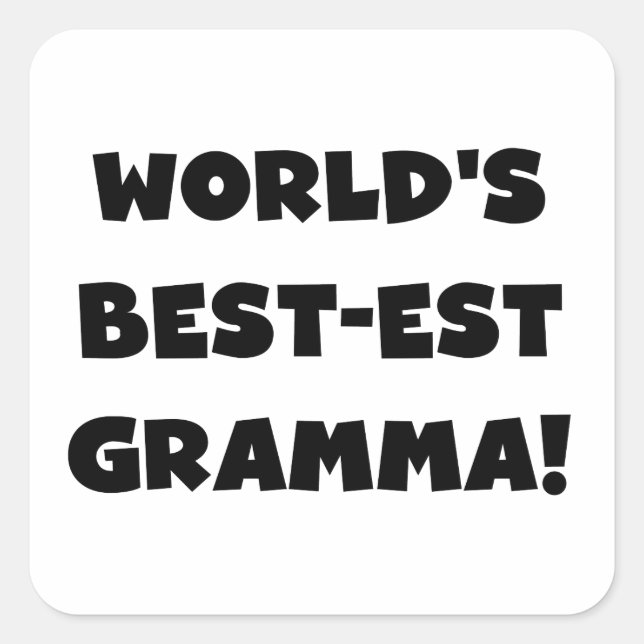 Sticker Carré Le meilleur Gramma noir ou blanc du monde (Devant)
