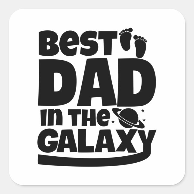 Sticker Carré Le Meilleur Père Dans La Galaxie (Devant)