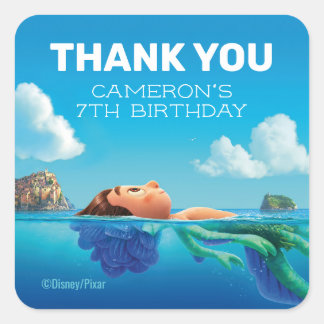Sticker Carré Le Merci d'anniversaire de Luca de Disney Pixar