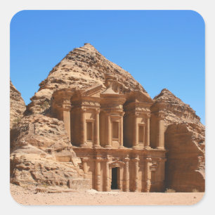 Sticker Carré Le monastère Petra Jordan