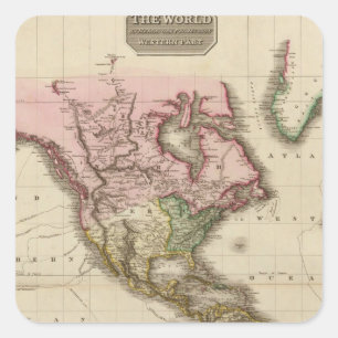 Sticker Carré Le monde sur la projection de Mercator, partie