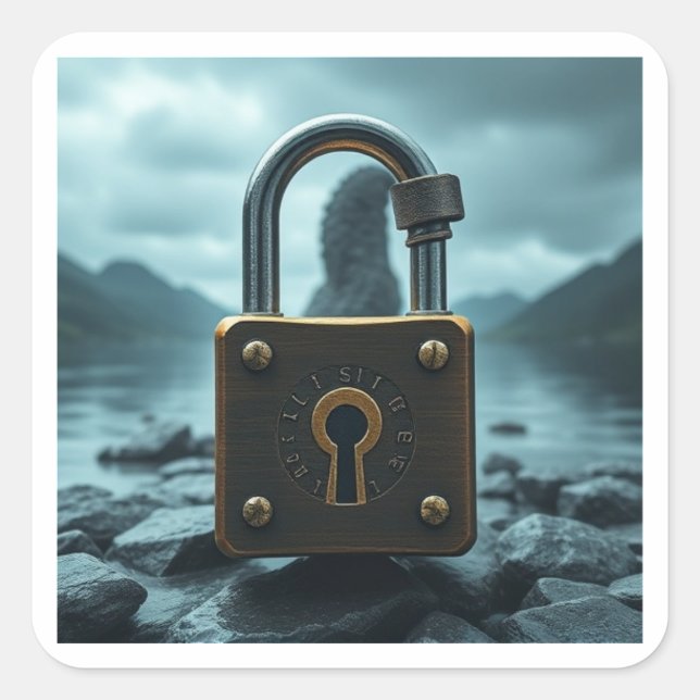 Sticker Carré Le monstre Lock Ness (Devant)