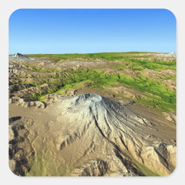 Sticker Carré Le mont Saint-Helens (Devant)