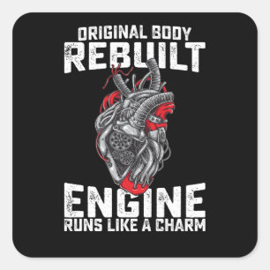 Sticker Carré Le Moteur D'Origine Corps Reconstruite Fonctionne