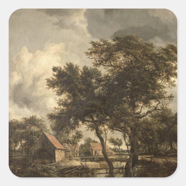Sticker Carré Le moulin à eau, c.1660 (Devant)