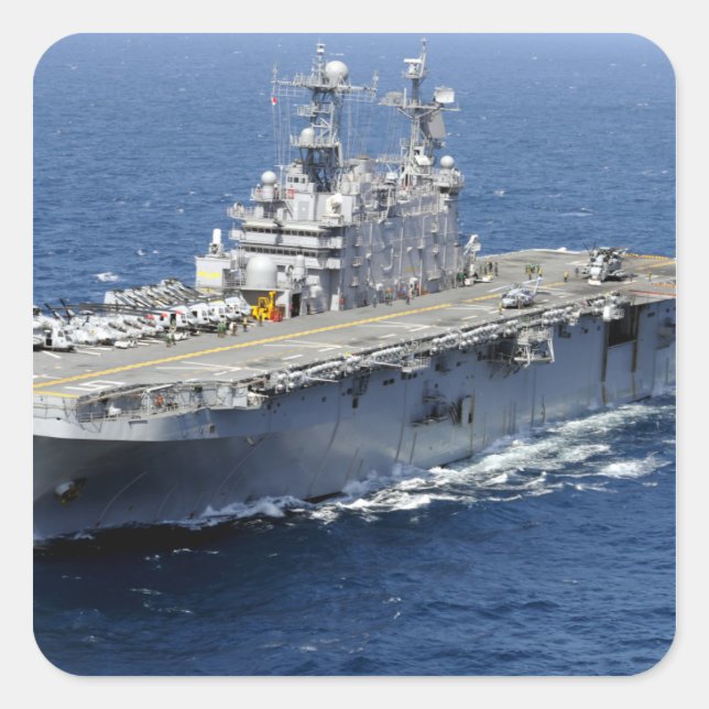 Sticker Carré Le navire d'assaut amphibie USS Peleliu (Devant)