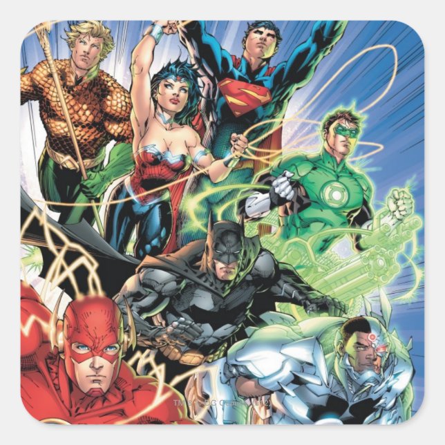 Sticker Carré Le New 52 - Justice League #1 (Devant)