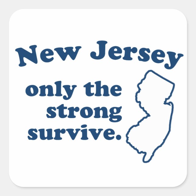 Sticker Carré Le New Jersey Seule La Forte Survie (Devant)
