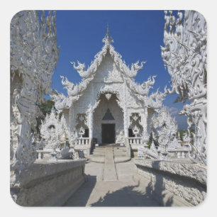 Sticker Carré Le nouveau temple tout blanc de Wat Rong Khun à