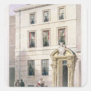 Sticker Carré Le nouvel avant des teinturiers Hall, 1850 de