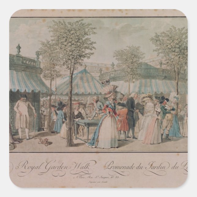 Sticker Carré Le Palais Royal Garden Walk, 1787 (Devant)