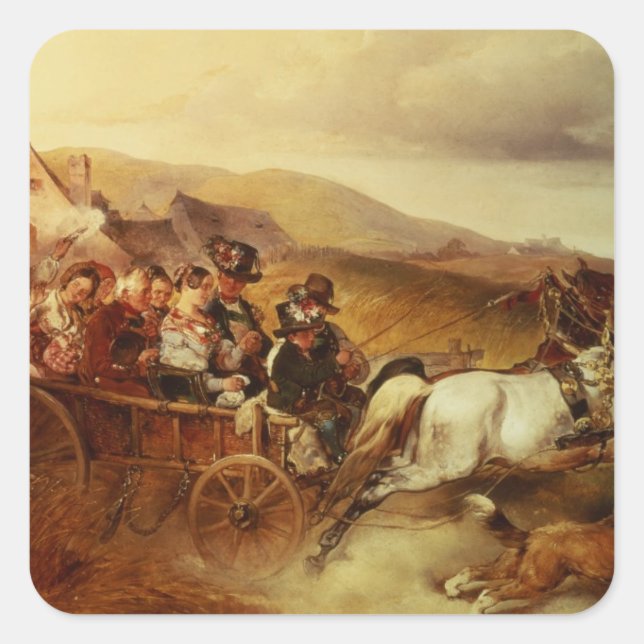 Sticker Carré Le panier Mariage (Devant)