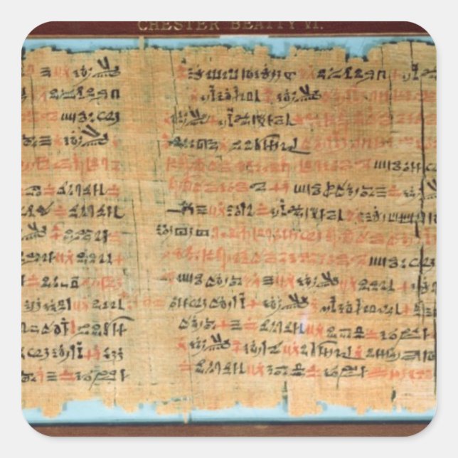 Sticker Carré Le papyrus Médicale de Chester Beatty (Devant)