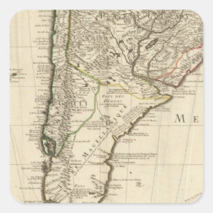 Sticker Carré Le Paraguay, Amérique du Sud