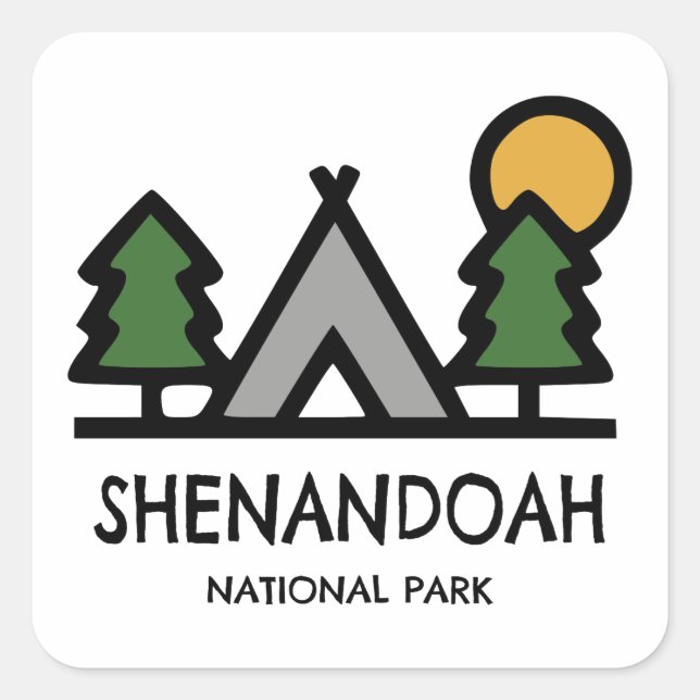 Sticker Carré Le Parc national de Shenandoah (Devant)