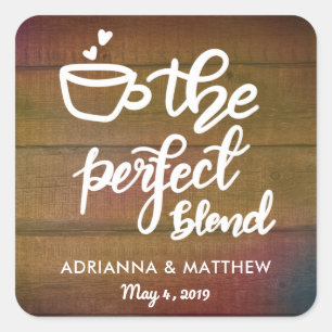 Sticker Carré Le Parfait Mélange Rustique Mariage En Bois Favori