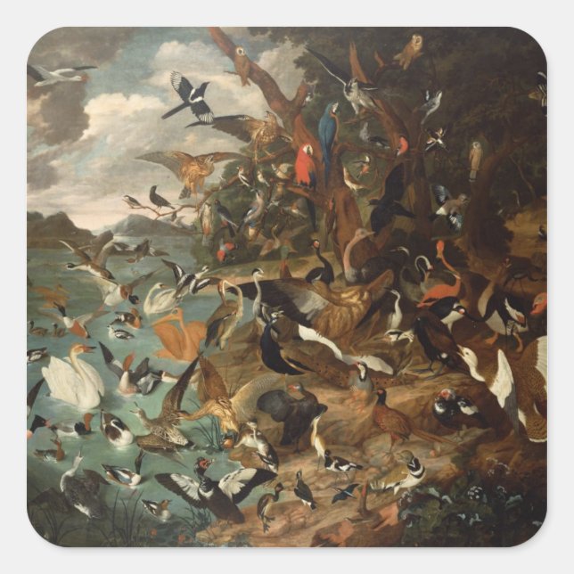 Sticker Carré Le Parlement des oiseaux (Devant)