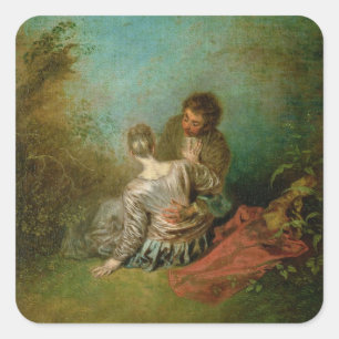 Sticker Carré Le Pas de Faux, c.1717 (huile sur la toile)