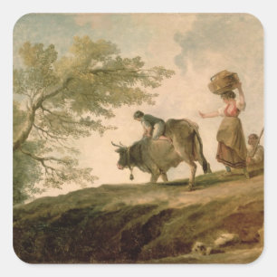 Sticker Carré Le pâturage