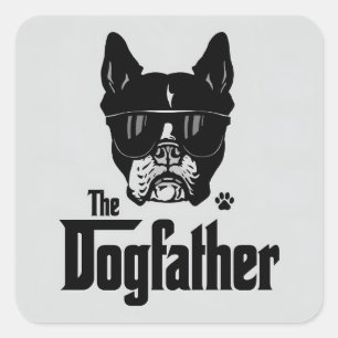 Sticker Carré Le père du chien et papa chien