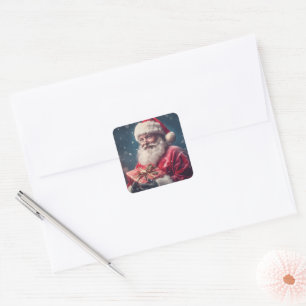 Sticker Carré Le Père Noël avec un design de Noël