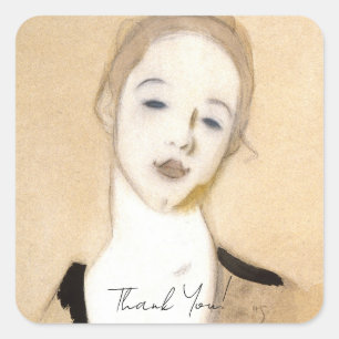 Sticker Carré Le Petit Serviteur, Helene Schjerfbeck