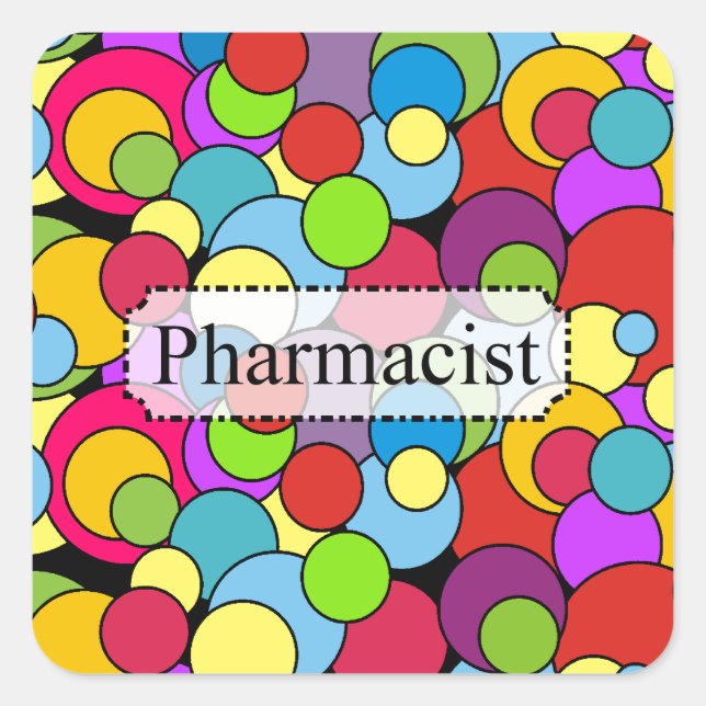 Sticker Carré Le pharmacien donne des bulles spéculatives (Devant)