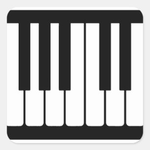 Sticker Carré Le piano verrouille le motif noir et blanc
