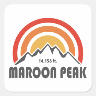 Sticker Carré Le pic Maroon