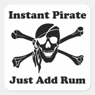 Sticker Carré Le pirate instantané ajoutent juste le rhum