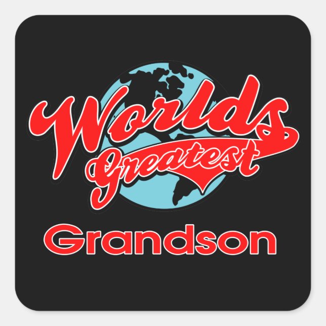 Sticker Carré Le plus grand petit-fils du monde (Devant)