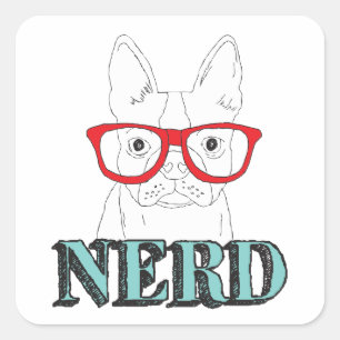 Sticker Carré Le plus intelligent Boston Terrier Noir et Blanc C