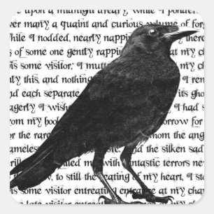 Sticker Carré Le poème corbeau