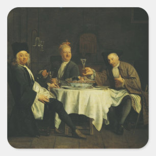 Sticker Carré Le poète Alexis Piron à la table